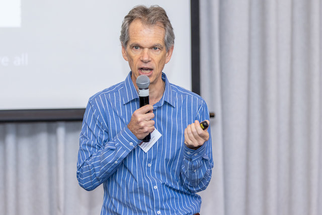 Dr. du Plessis engaging with audience at SoTL 2025